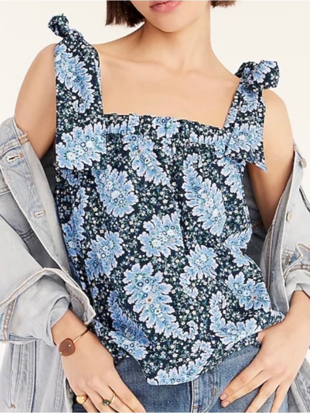 NWT J. Crew Collection Tie Shoulder Tank In Ratti Pacific Paisley